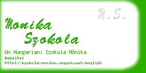 monika szokola business card