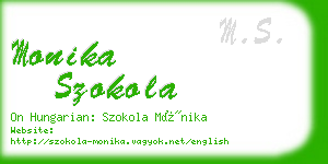 monika szokola business card